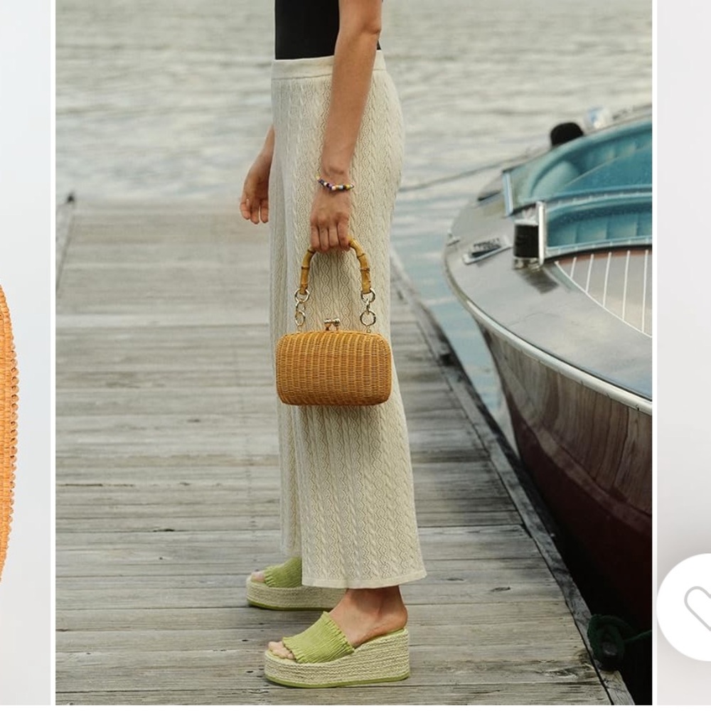 Serpui Rose Wicker Bag - Picture 4 of 9